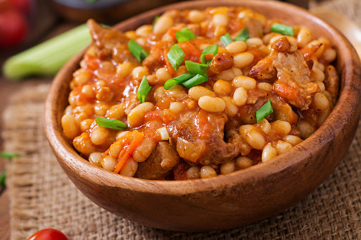 فاصولياء باللحمة مع الأرز
